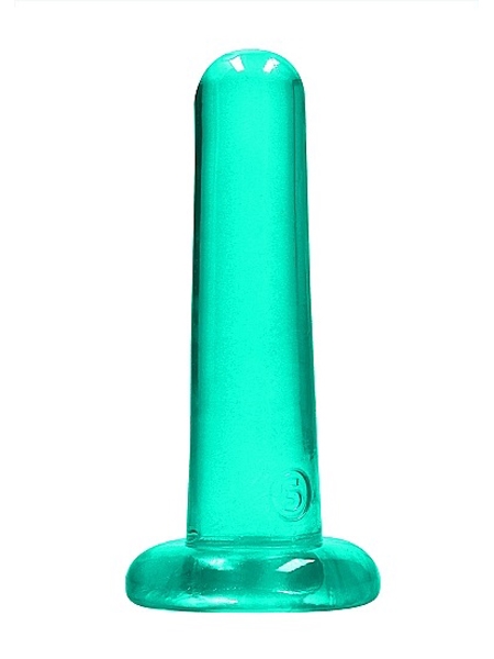 Dildo Crystal Clear Non Réaliste Turquoise 5 pouces - RealRock